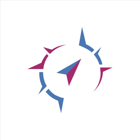 flat creative compass logo vector concept design templateのイラスト素材