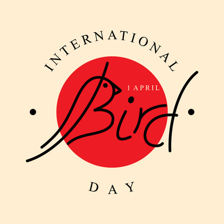 International Bird Day calligraphy hand lettering for element design.のイラスト素材