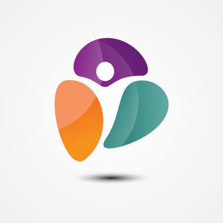 Abstract colorful people on the white background.のイラスト素材