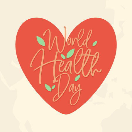 World health day vector letter with love shape icon symbol. Design letter world health day for element design.のイラスト素材