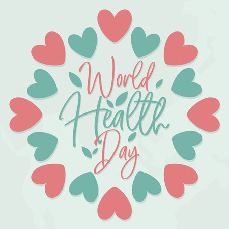 World health day vector letter with love shape icon symbol. Design letter world health day for element design.のイラスト素材
