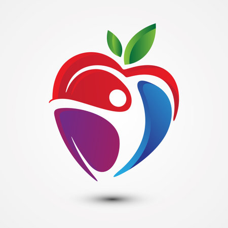 Abstract colorful people in love shape icon symbol. Abstract people icon design for element design symbol.のイラスト素材