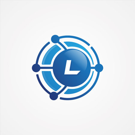 Technology design vector orbit with letter L symbol design minimalist. Letter L for your best business symbol.のイラスト素材