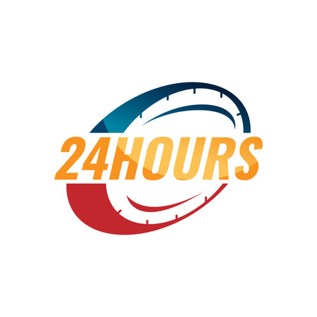The 24 hours icon. Twenty-four hours open symbol. design image vector illustrationのイラスト素材