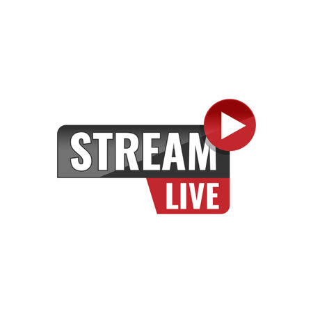 Live Streaming Label Vector Template Design Illustration. Live stream label on white backgroundのイラスト素材
