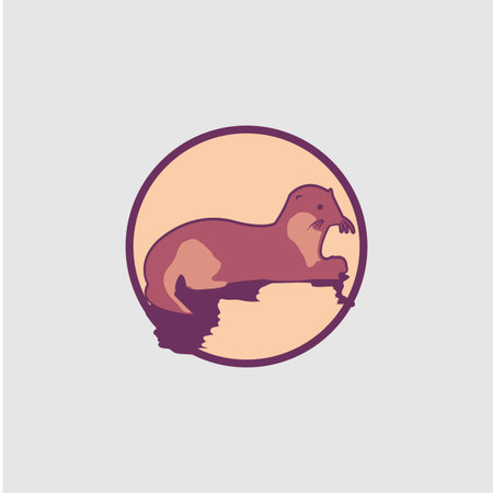 Vector weasel icon symbol on the white background. Flat design weasel for element design. Vector illustrationのイラスト素材