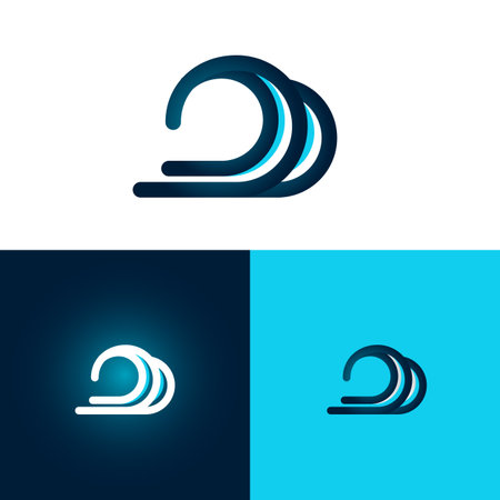 Flat and simple design symbol wave on white background. Emblem design wave symbol. Vector illustrationのイラスト素材