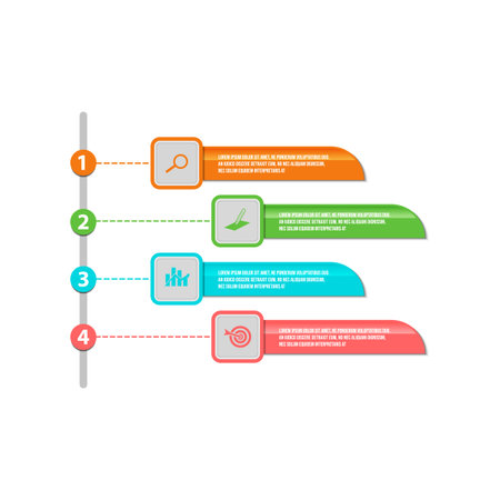 Infographic design template creative concept with 4 steps. 4 steps timeline infographic template with vector imageのイラスト素材
