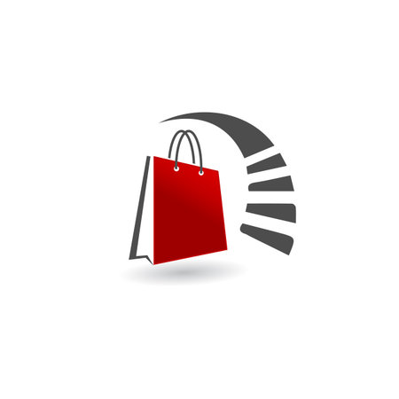 Shopping bag icon symbol for your best business symbol with barcode. Fast Shopping bag icon in trendy design style. Vector illustrationのイラスト素材