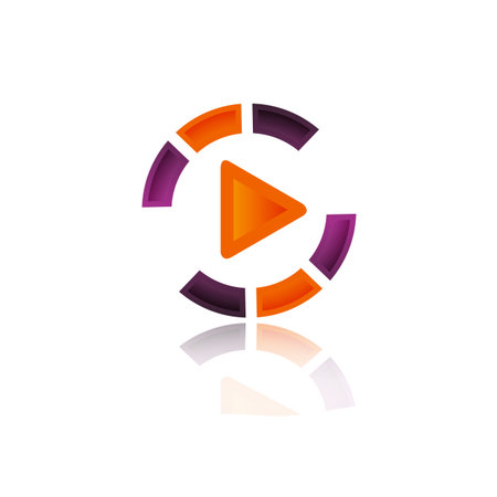 Play icon symbol on the white background. Play icon picture in flat style. Vector illustrationのイラスト素材