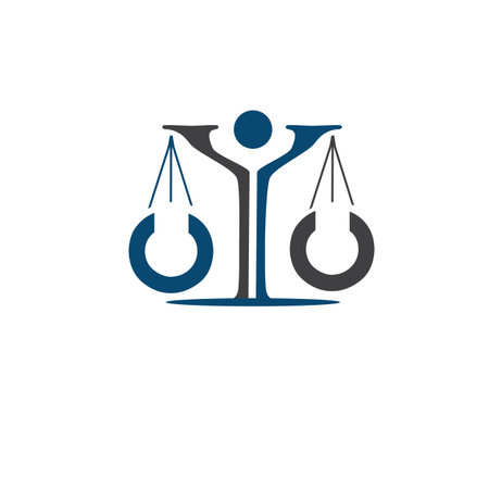 Ancient scales or Justice scales shape people. Simple and flat style justice scale. Vector illustrationのイラスト素材