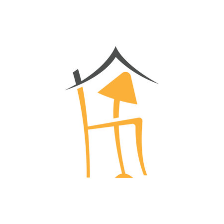 Creative modern home interior logo design vector image. Home interior logo design vector image. Home ideas and inspirationのイラスト素材