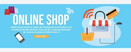 Winter landscape web banner template design. Flat design style winter landscape web banner vector illustration designのイラスト素材