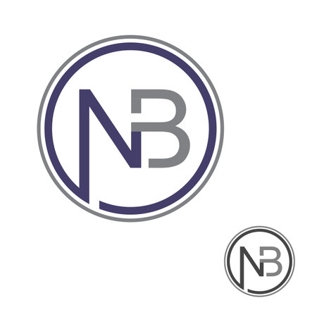 Simple letter NB for your best business icon symbol. Collection letter icon symbol. Vector illustrationのイラスト素材
