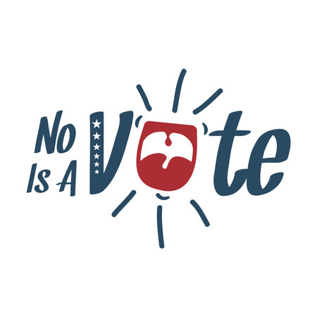 Letter No Vote Is A Vote with american color flag for element design. Election voting poster or flyer vector template. Vector illustrationのイラスト素材