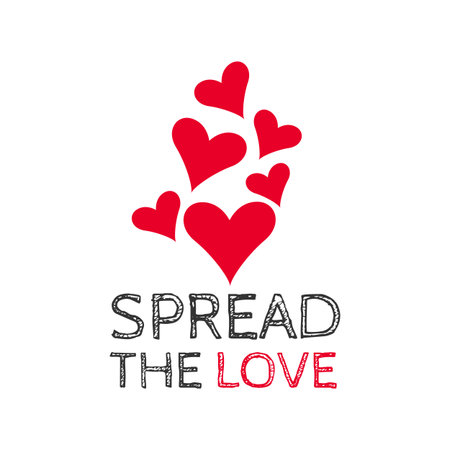 Spread the love typography design vector. Typography lettering design about spreading the love movementのイラスト素材