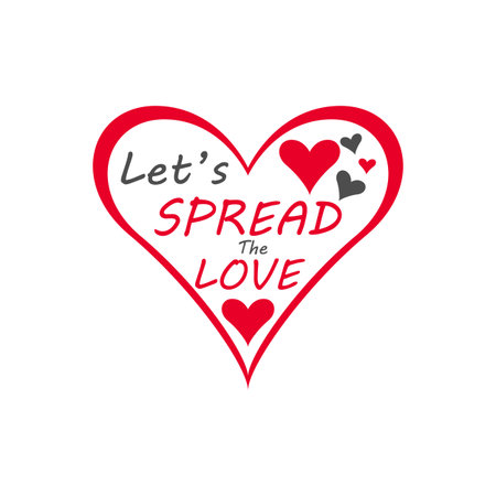 Spread the love typography design vector. Typography lettering design about spreading the love movementのイラスト素材