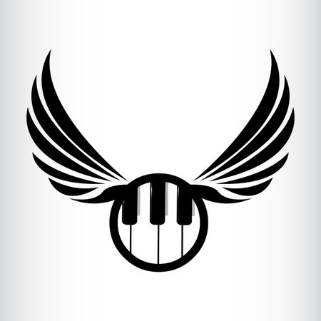 Wing icon with tooth piano isolated on white background from animals collection. Vector illustration EPS.8 EPS.10のイラスト素材