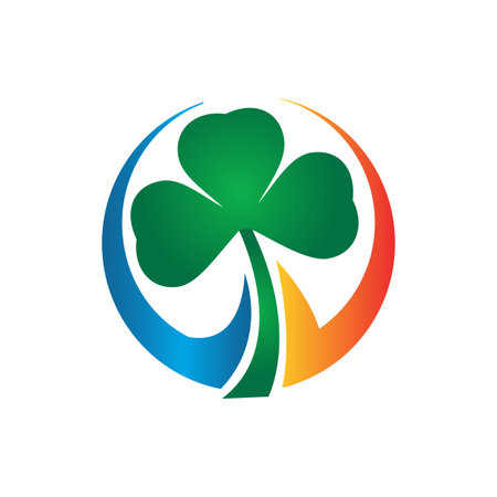 Flat design clover leaves icon isolated on white background. Traditional irish symbol for St. Patricks day. Vector illustration EPS.8 EPS.10のイラスト素材