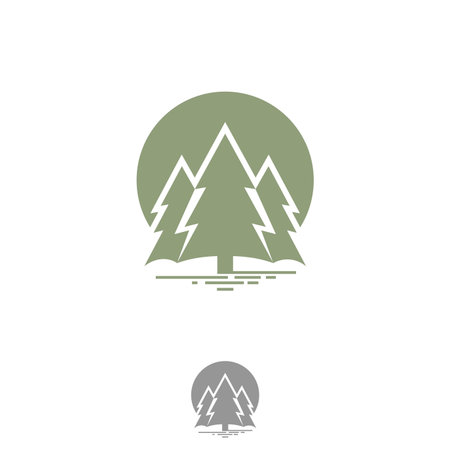 Illustration design of pine tree with symbol of thunder from ecology collection. Vector illustration EPS.8 EPS.10のイラスト素材