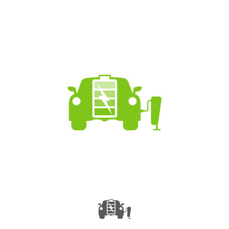 Electric car icon isolated on white background from ecology collection. Electric car icon trendy and modern electric car symbol. Vector illustration EPS.8 EPS.10のイラスト素材