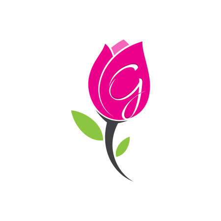 Flower with letter G for your best business symbol on the white background. Vector illustration EPS.8 EPS.10のイラスト素材