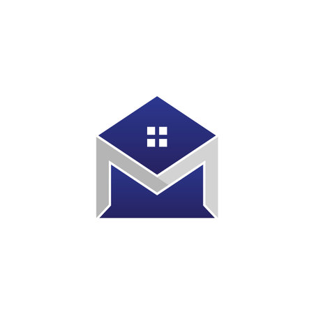 Letter M for housing symbol on the white background. Vector illustrationのイラスト素材