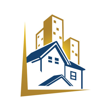 Buildings real estate vector icon design isolated in white background. Vector illustrationのイラスト素材