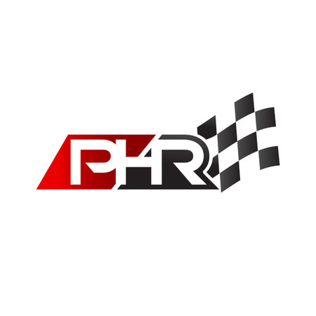 Racing sign with letter PHR on the white background. Vector illustrationのイラスト素材