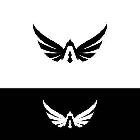 letter A wings logo vector illustration.のイラスト素材