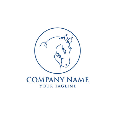 Vector linear icons and logo design elements - horse vector.のイラスト素材