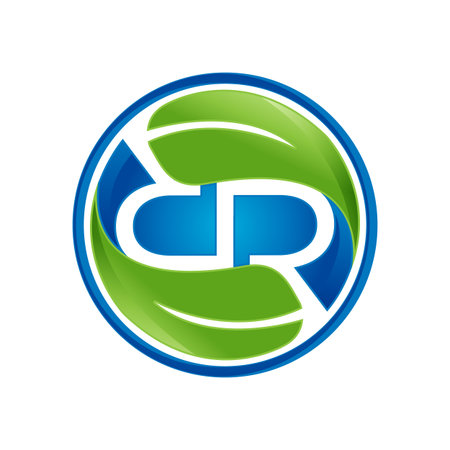 RR letter with leaf for element design symbol. Vector illustrationのイラスト素材