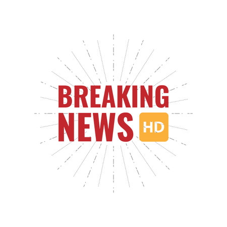 Breaking news   vector banner with white text vector image. Breaking news icon news communication vector image template designのイラスト素材