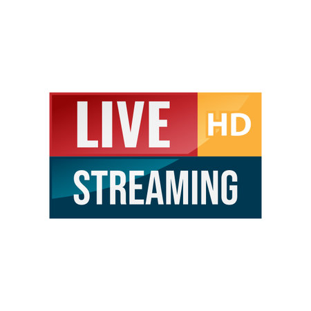 Vector live stream  design image. Live HD video streaming icon bars design vector templateのイラスト素材