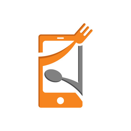 Online Food or smart apps online food flat design vector.のイラスト素材