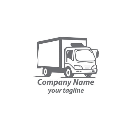 Logistics Auto Truck Transport Wordmark Logo Design Vector Icon Illustrations.のイラスト素材