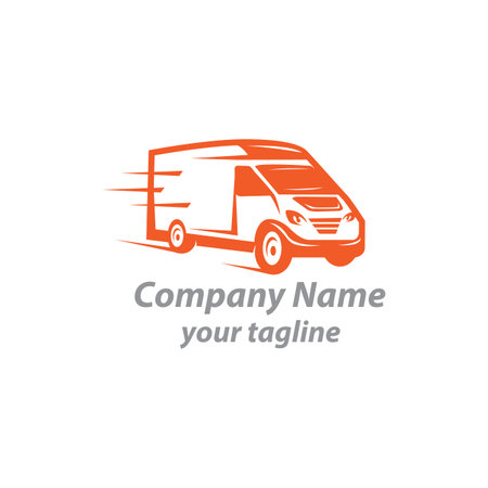 Simple van or car logo for transportation company.のイラスト素材