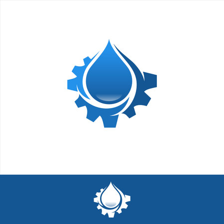 Droplet with gear for your business company. Vector illustration EPS.8 EPS.10のイラスト素材