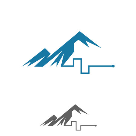 Abstract biphasic waveform vector  design with mountain. Vector illustration EPS.8 EPS.10のイラスト素材