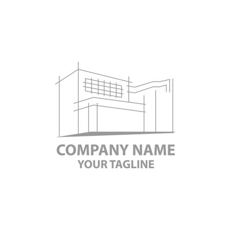 Minimalist architectural logo with art style logo design and business card template.のイラスト素材