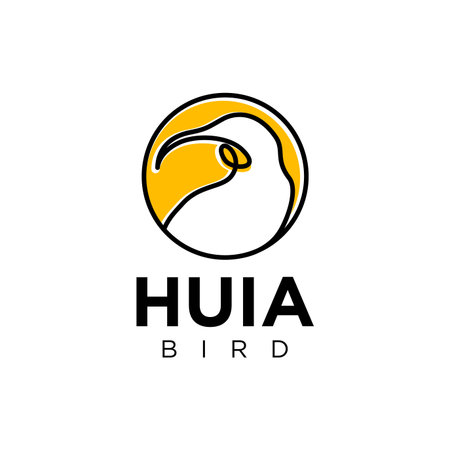 Abstract vector logo for rare huia bird icon design. Vector illustration EPS.8 EPS.10のイラスト素材