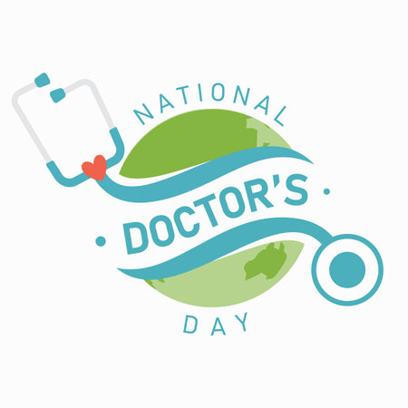 Typography for National Doctors Day emblem design. Letter National Doctors Day for element design. Vector illustrationのイラスト素材