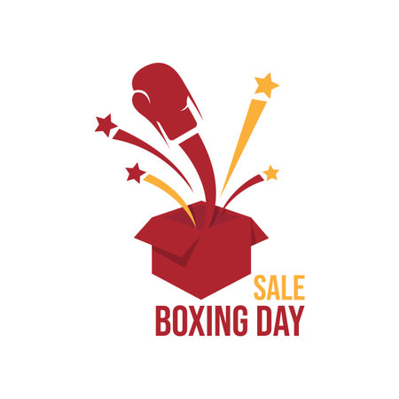 Boxing day graphic design vector image. Boxing day vector illustration. Typography combined in a shape of ribbon and text with paper art and craft styleのイラスト素材