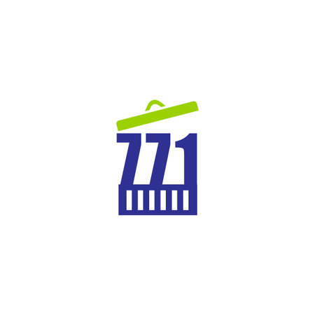 Number 771 logo icon design vector image,numeral logo colored.のイラスト素材