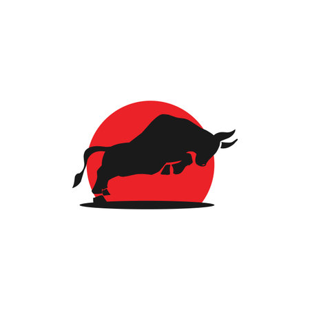 Bull Taurus Buffalo Logo design vector Template.のイラスト素材
