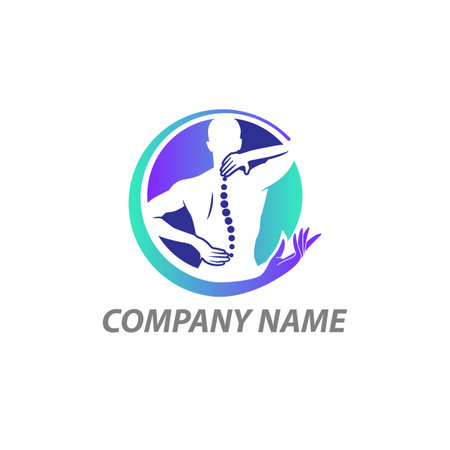 Chiropractic logo spine spinal care vector icon illustration.のイラスト素材