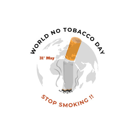 World no tobacco day vector image. Vector illustration, poster or banner for world no tobacco day. Stop tobaccoのイラスト素材
