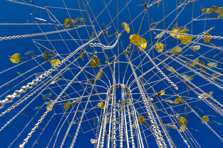 Pho tree made of metal with gold leaf.