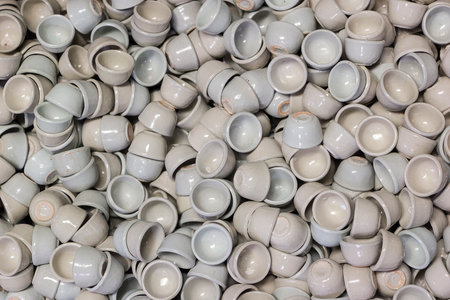 Many ceramic cups
