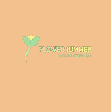 Flower vector logo template. Floral logo template. Vector illustrationのイラスト素材